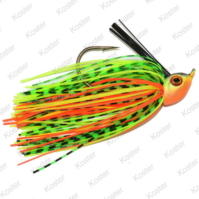 Skirted Jig Weedless 12 Gram - Fire Tiger Skirted Jig Weedless 12 Gram - Fire Tiger