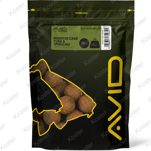 Premium Boilies Monster Crab Tuna & Spirulina - 1Kg 20mm Premium Boilies Monster Crab Tuna & Spirulina - 1Kg 20mm