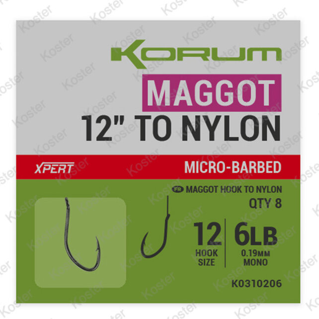 Xpert Maggot To Nylon 12" - Barbed Xpert Maggot To Nylon 12" - Barbed