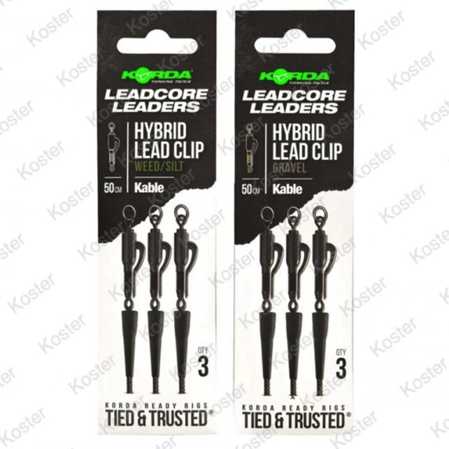Leadcore Leaders 50cm Hybrid Lead Clip - Weed/Silt Leadcore Leaders 50cm Hybrid Lead Clip - Weed/Silt