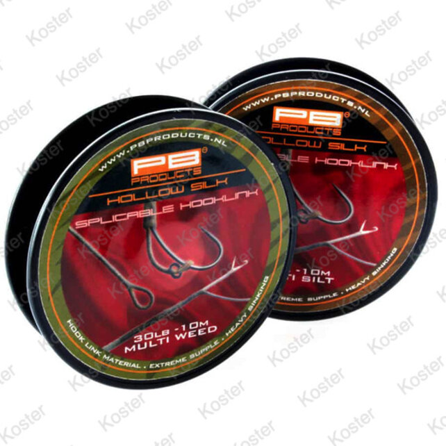 Hollow Silk Splicable Hooklink 10m 30b Multi Silt