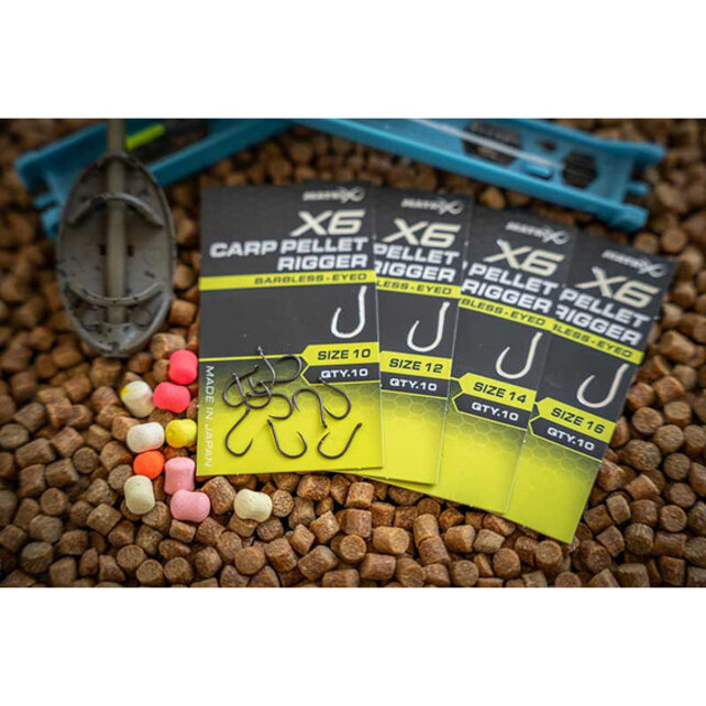 X6 Carp Pellet Rigger Barbless - Eyed