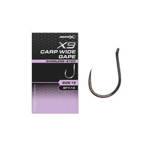 X9 Carp Wide Gape Barbless - Eyed