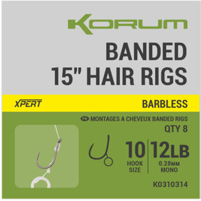 Banded 15" Hair Rigs Barbless