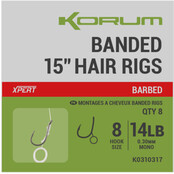 Banded 15" Hair Rigs Barbed