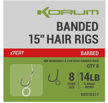Banded 15" Hair Rigs Barbed