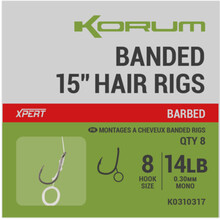 Banded 15" Hair Rigs Barbed