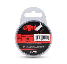 Tapered Braided Leaders Black 3pcs 50lb-20lb