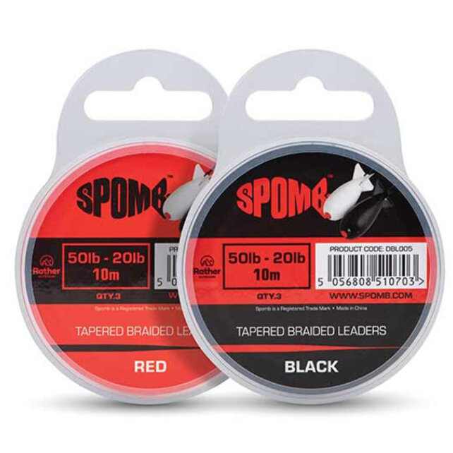 Tapered Braided Leaders Black 3pcs 50lb-20lb