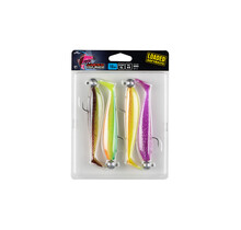 Zander Pro Shad 12cm x4 Mixed UV colour Pack  Loaded 12g 4/0 heaad