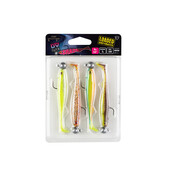 Slick Shad 9cm x4 Mixed UV Colour Pack Loaded 7g 2/0 head