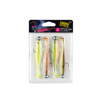 Slick Shad 7cm x4 Mixed UV Colour Pack Loaded 5g 1/0 head