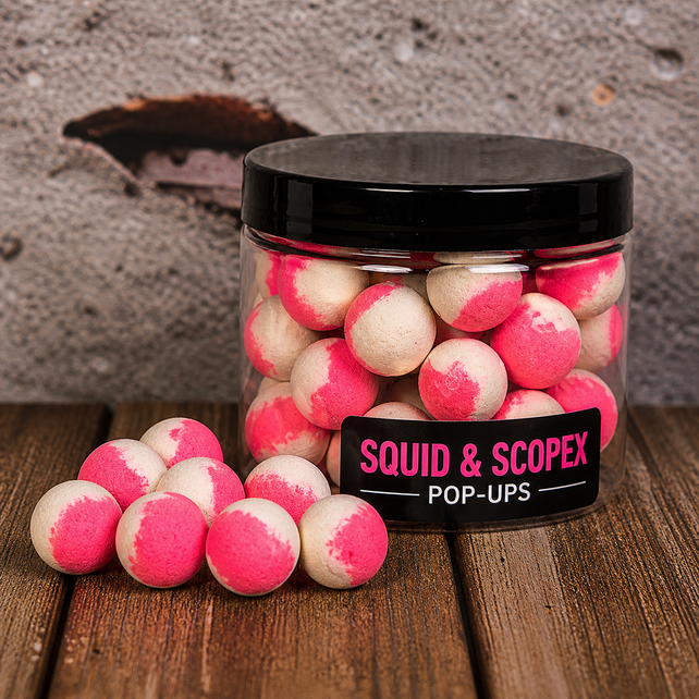 POP-Ups Squid&Scopex 15mm Fluo White/Pink