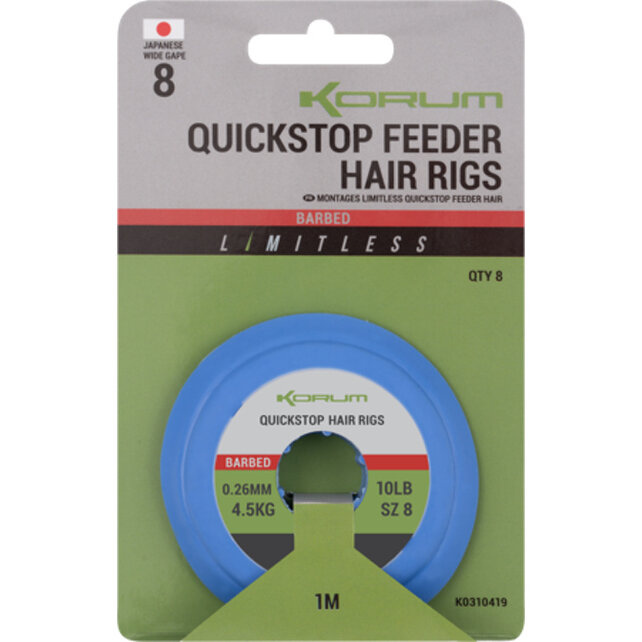 Limitless Quickstop Feeder Hair Rigs Haak: 10 Nylon 0.23MM