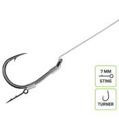 Feeder rig Delphin Fluoro Spike Haak : 4 - 12CM - 0.30MM