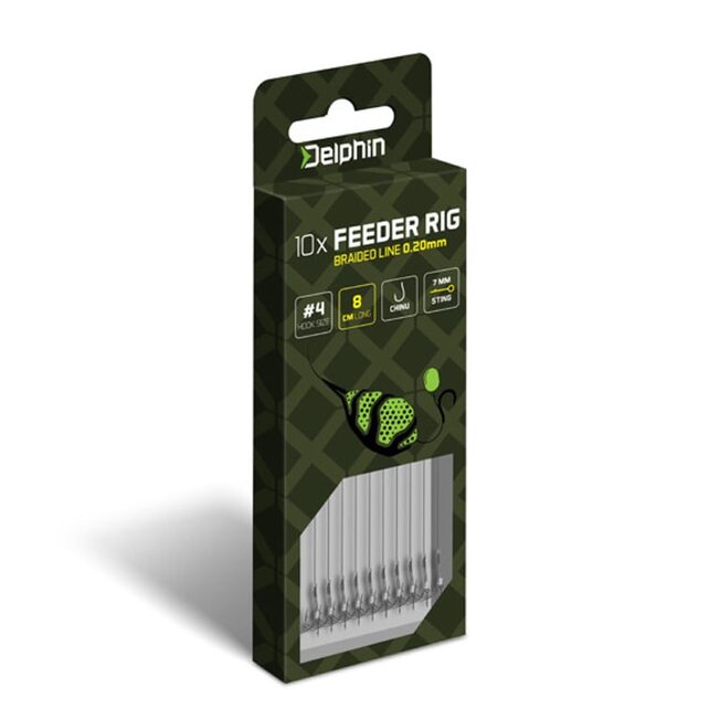 Feeder rig Delphin Braided Spike Haak:4 - 12CM - 0.20 MM