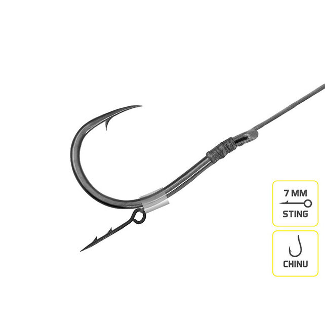 Feeder rig Delphin Braided Spike Haak:4 - 12CM - 0.20 MM