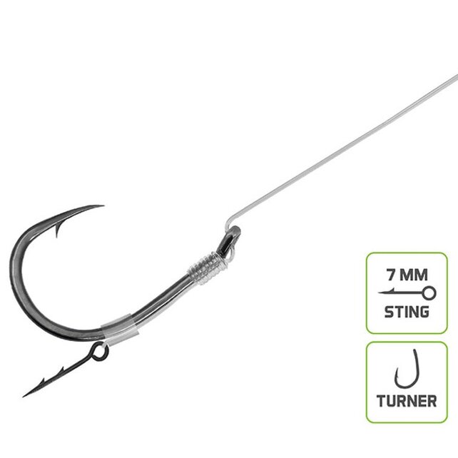Feeder rig Delphin Fluoro Spike Haak : 6 - 12CM - 0.26MM