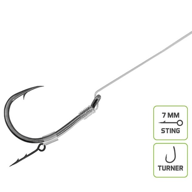 Feeder rig Delphin Fluoro Spike Haak : 8 - 12CM - 0.22MM