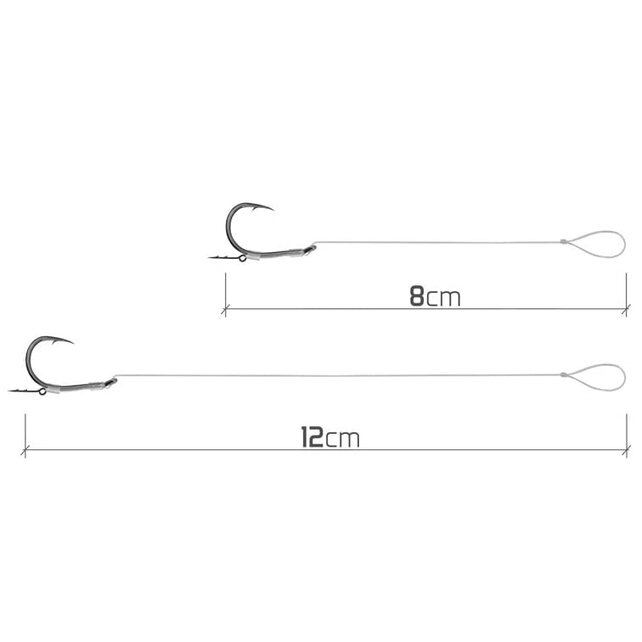 Feeder rig Delphin Fluoro Spike Haak : 8 - 12CM - 0.22MM