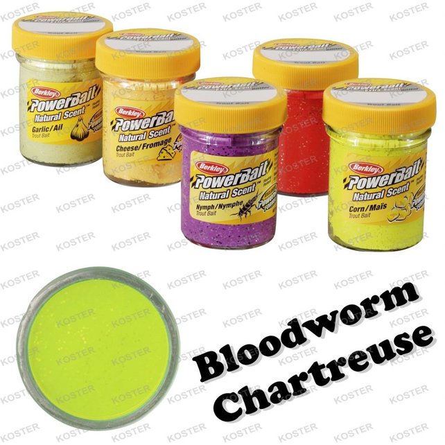 PowerBait Natural Scent Bloodworm Chartreuse
