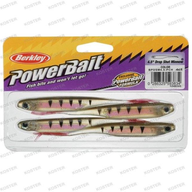 PowerBait Drop Shot Minnow Kleur: Ayu, Lengte: 10.0 cm., Inhoud: 4 Stuks