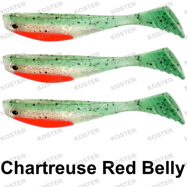 Wacky Shad 6.5 cm Chartreuse Red Belly Shad