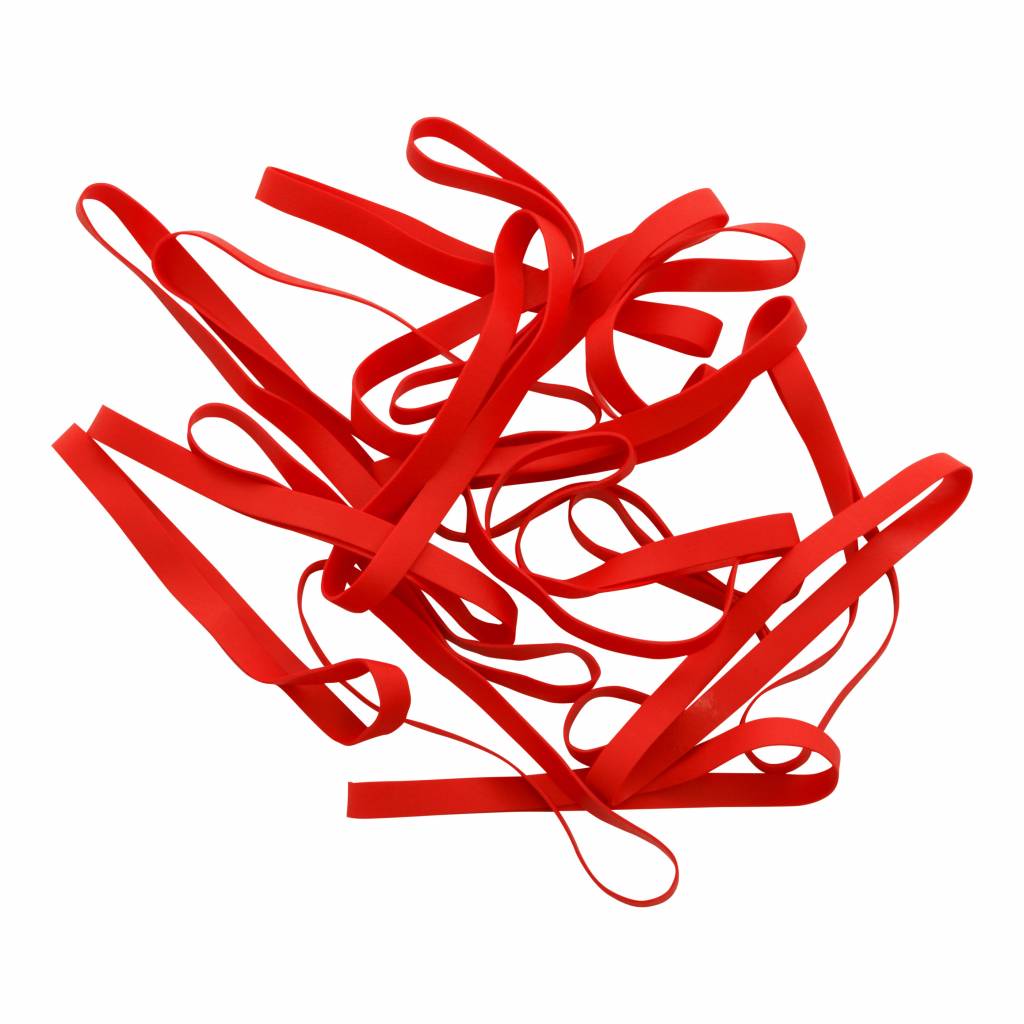 Red elastic bands Length 50 mm, Width 2 mm - elasticmaterials