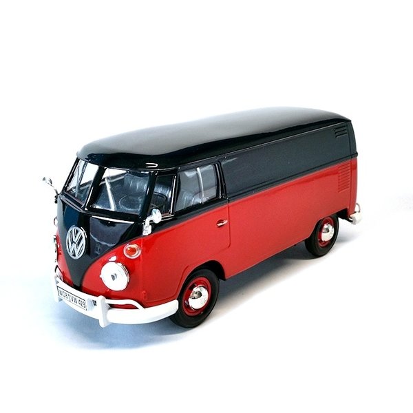 Modelauto Volkswagen T1 type 2 Transporter1:24  rood/zwart | Motormax