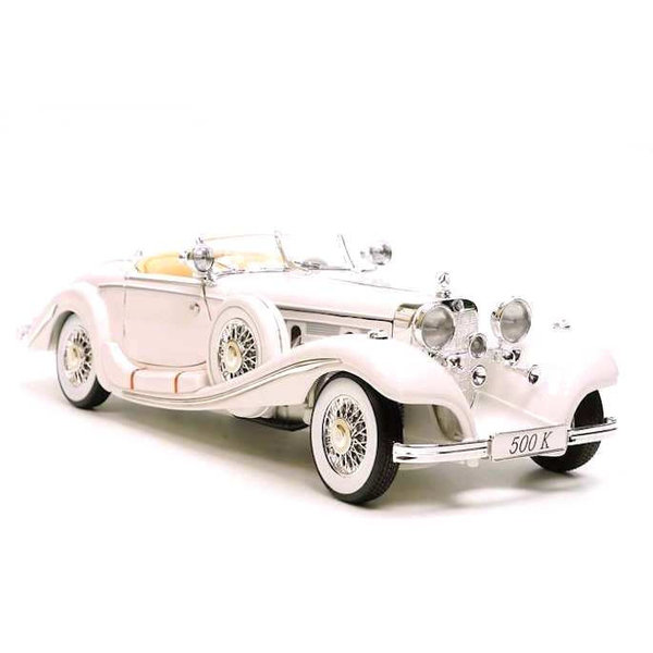 Modellauto Mercedes Benz 500k Sp Roadster 1936 Weiss 1 18 Maisto