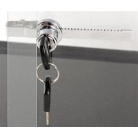 Terrariumslot voor glazen schuifdeuren 8 x 17 x 3 cm met 2 sleutels