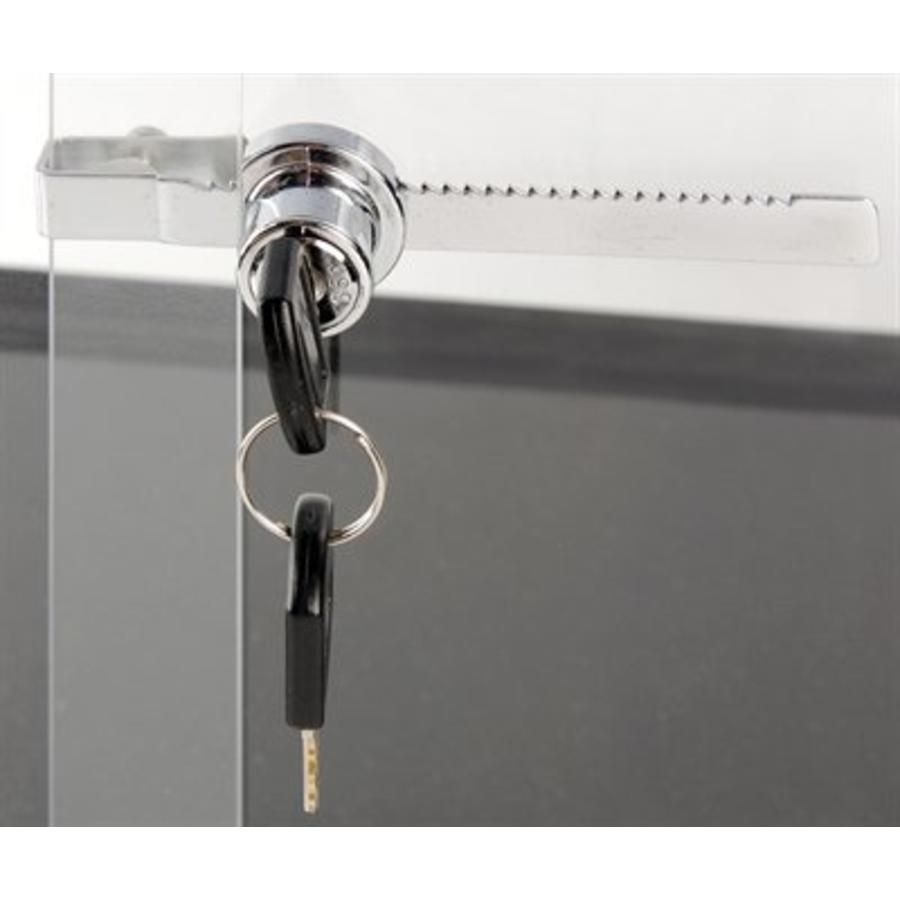 Terrariumslot voor glazen schuifdeuren 8 x 17 x 3 cm met 2 sleutels