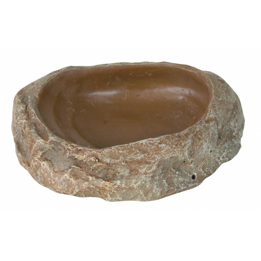 Water- en voerschaal terrarium rotsen of regenwoud 6-24 cm polyesterhars