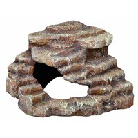 Hoekrots met schuilplaats en platform voor terrarium en aquarium | regenwoud- of steppe-look | S M L