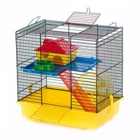 Hamsterkooi Teddy 1 geel/zwart met accessoires