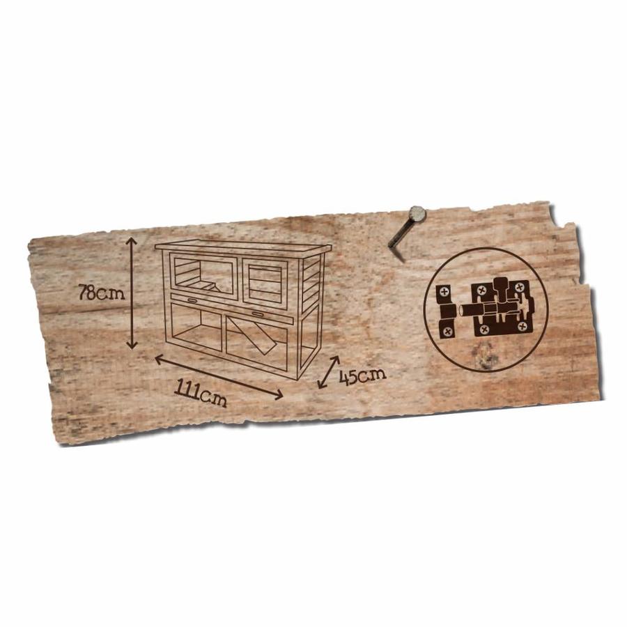 Konijnenhok Cotton Cottage | 111x45x78 cm