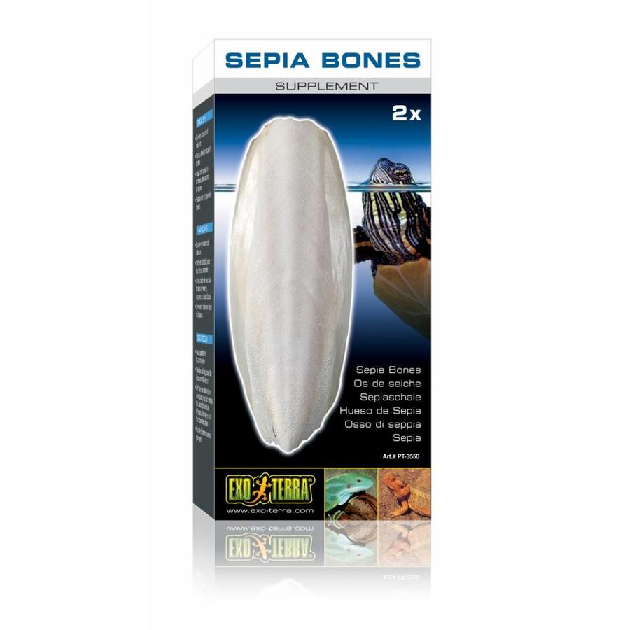 Sepia Bones 2 stuks – natuurlijke calciumbron voor waterschildpadden, landschildpadden en hagedissen