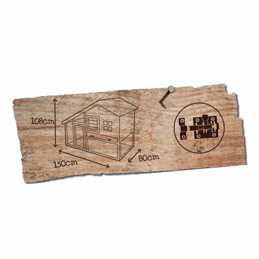 Woodland konijnenhok Tridolf Cottage | 150 x 80 x 108 cm