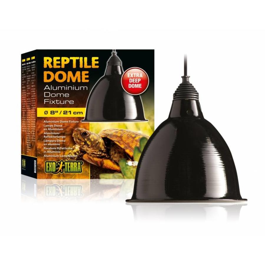 Reptile Dome Ø15 cm en Ø21 cm | extra diepe aluminium reflector met keramische lamphouder voor terraria