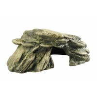 Steen met mos | natuurgetrouwe aquarium- en terrariumdecoratie | 20 cm