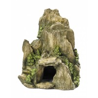 Steen met mos 19 cm | natuurgetrouwe aquarium- en terrariumdecoratie