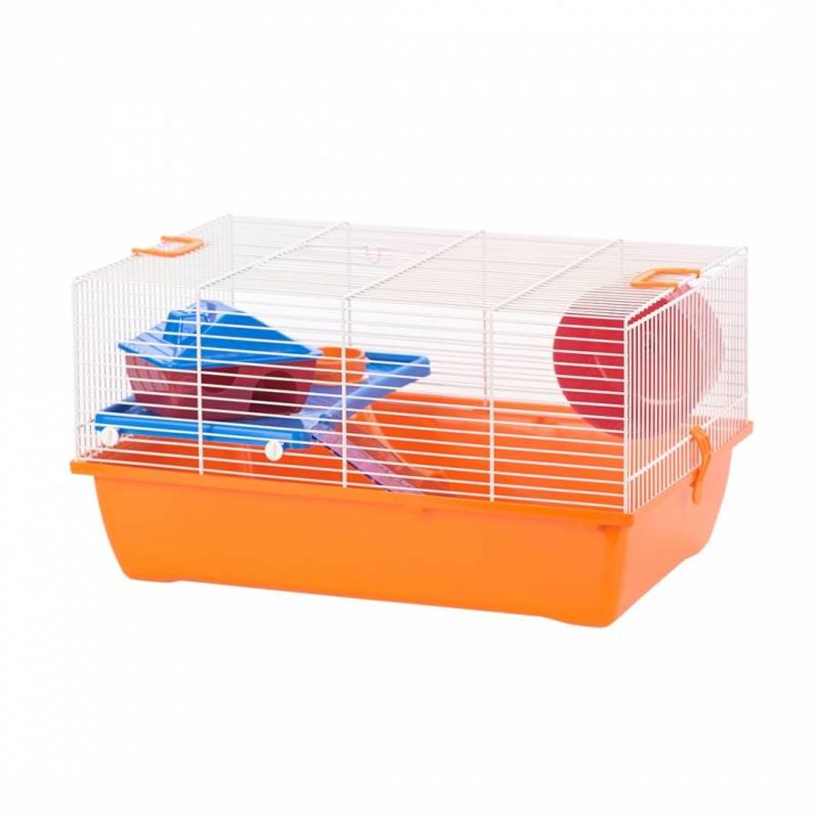 Ibiza Diego 1 knaagdierkooi oranje/wit voor kleine knaagdieren