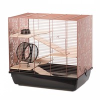 Knaagdierkooi Copper Lex zwart/koper met 3 etages en accessoires