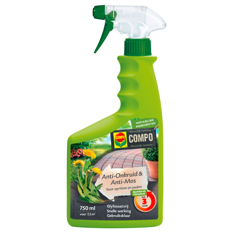 Anti-onkruid en anti-mos spray 750 ml voor opritten en paden