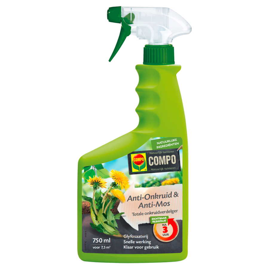 Gebruiksklare anti-onkruid en anti-mos spray 750 ml voor 7,5 m²