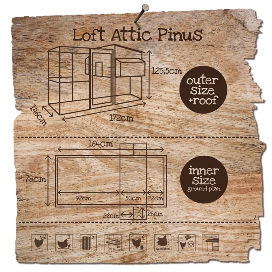 Woodland kippenhok loft attic pinus