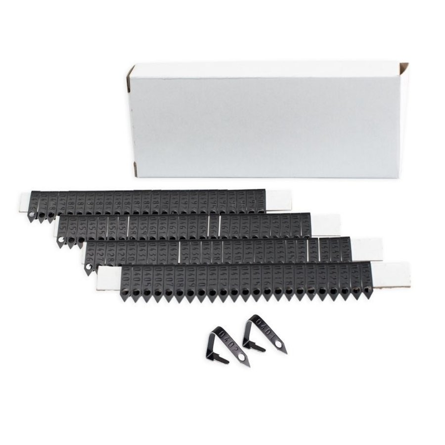 Vleugelmerken voor kuikens 100 stuks - aluminium genummerde identificatiemerken