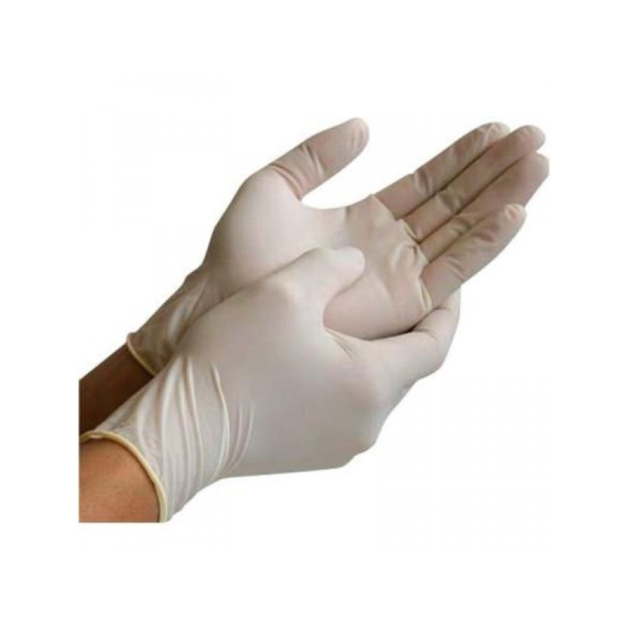 Witte Latex handschoenen 100 stuks - Poedervrij