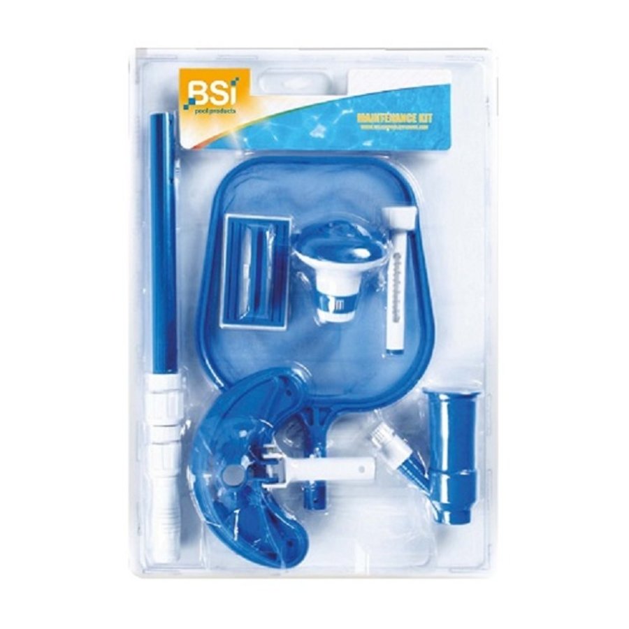 Onderhoudskit zwembad 6-delig met bodemzuiger, schepnet en thermometer
