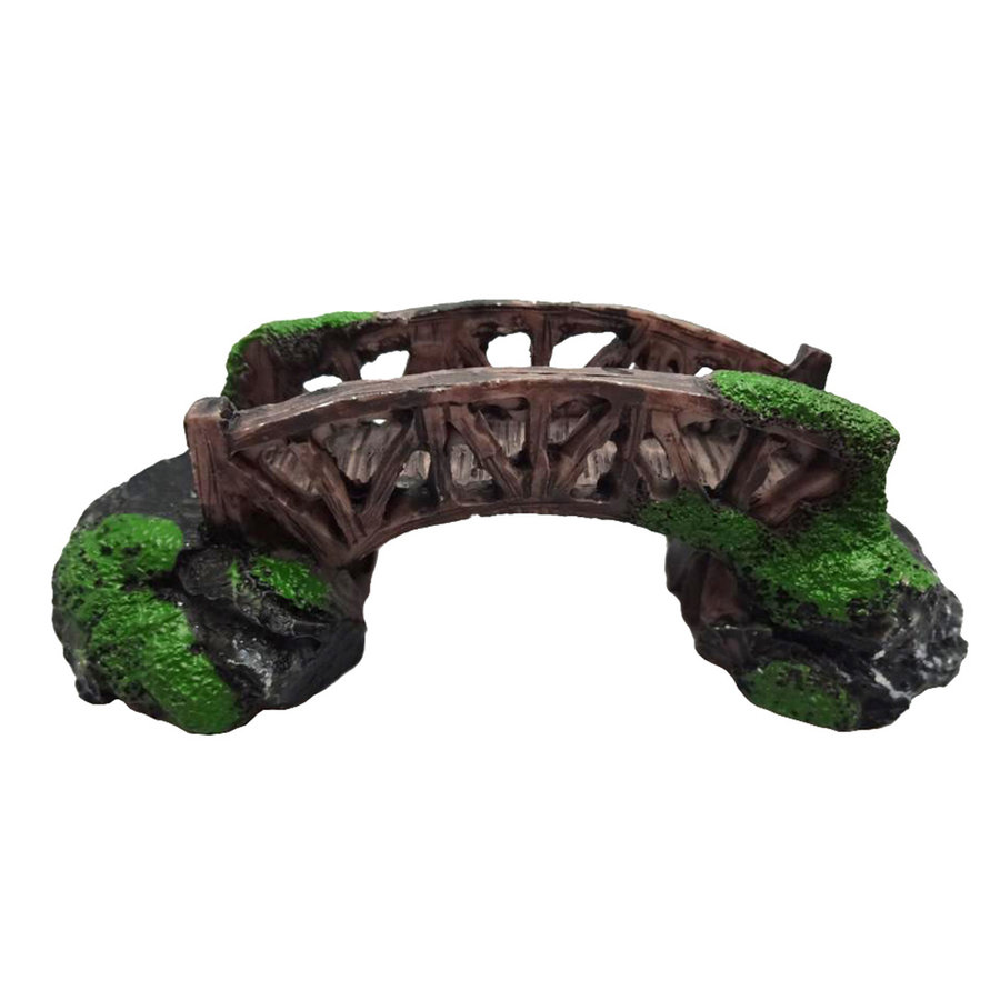 Oosterse brug ornament 10 x 4,5 x 3,5 cm | decoratie voor aquarium of terrarium